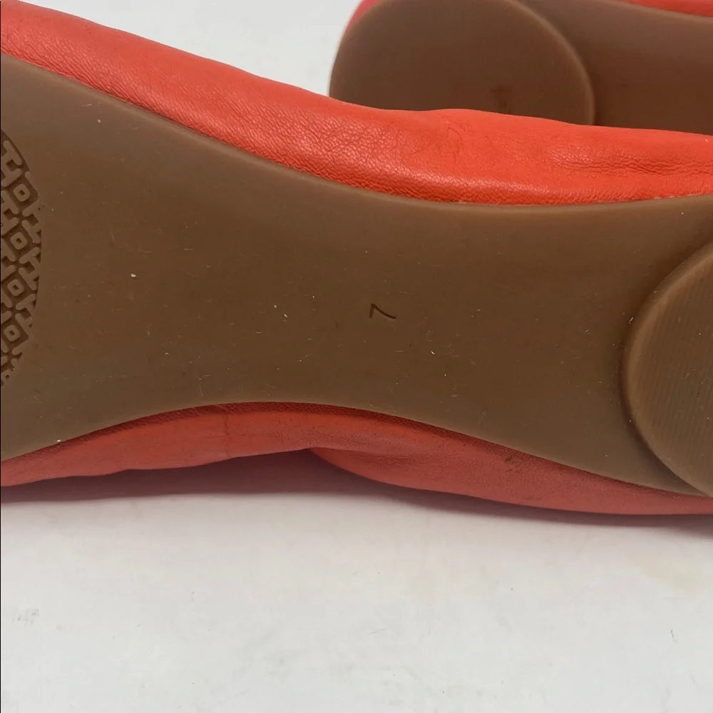 Tory Burch Orange Ballet Flat Slip-On Shoes